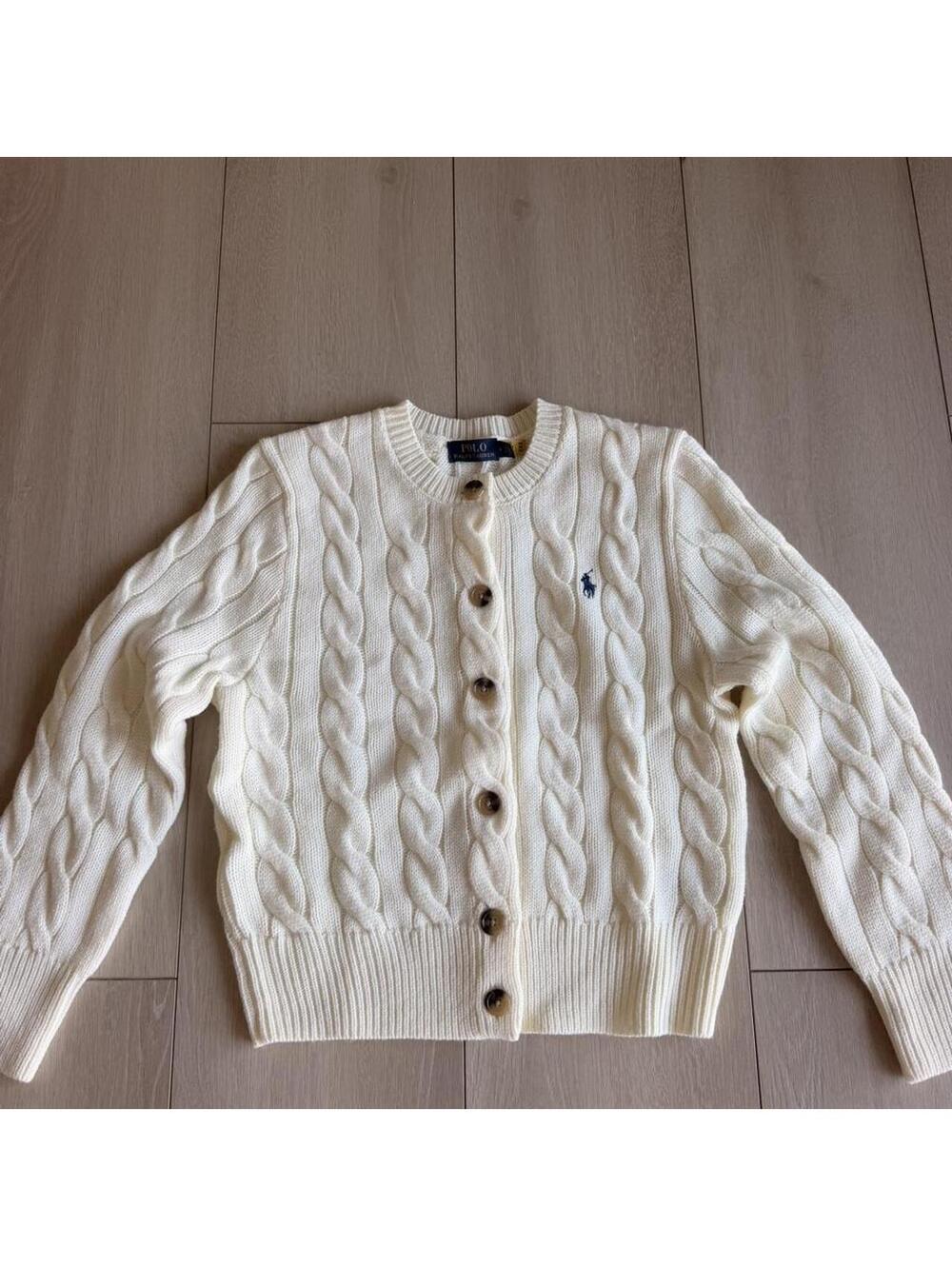 Ralph Lauren Women's Cream and Multi Cardigan